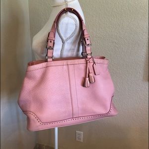 Vintage pink leather COACH tote bag